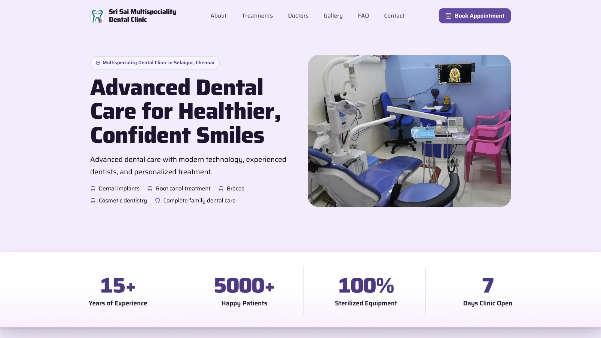 Sri Sai Multispeciality Dental Clinic Website